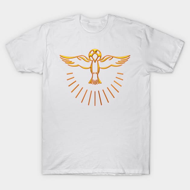 Golden 3-D look Ascent of The Holy Spirit into Heaven T-Shirt by Artist4God